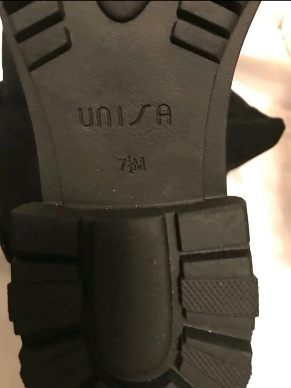 Unisa Black Over-the-Knee Chunky Lug Sole Boots